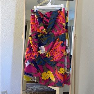 Tibi Printed Strapless Dress Sz. 8